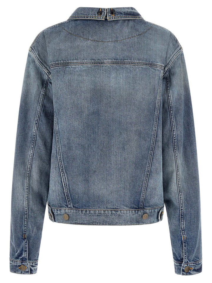 Maison Margiela Folded Collar Puffer Jackets - Blu | 9312df3ed62f4cc9af0467d0b38fd58eb4cb259f