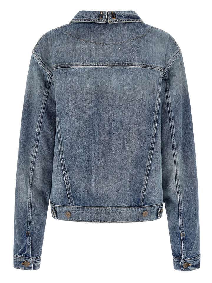 Maison Margiela Folded Collar Puffer Jackets - Blu | c765a05382be1c73cd3420700ec21445faa812a7