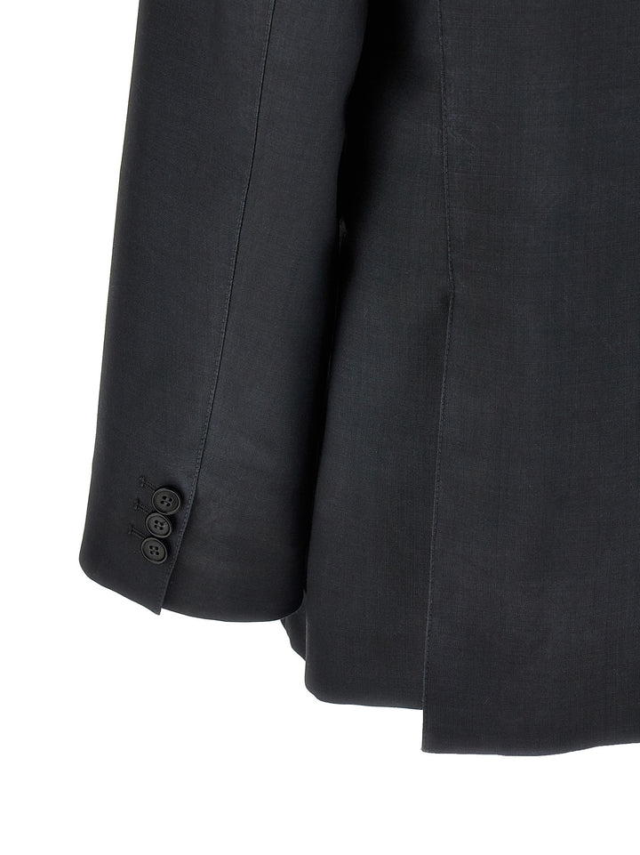 Maison Margiela Single-Breasted Mohair Blazer - Grigio | e7c3c4c992d2c1ea8e615fa3520220fb145441d7