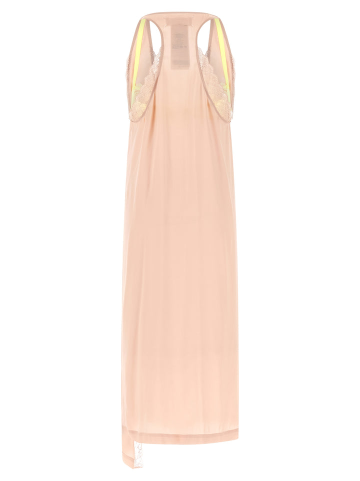 Maison Margiela Silk Lace Slip Midi Dress Abiti - Rosa | ff835980c744fcf6fb3279ec019c177d15910ae9