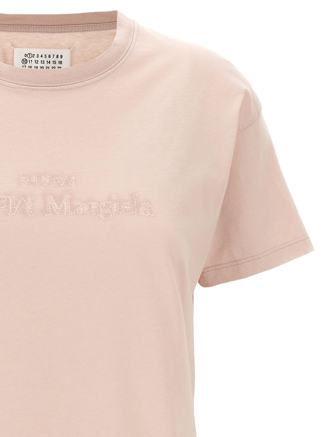 Maison Margiela Logo Embroidery T shirt - Rosa | ec1d376afb2ae39d6c552817c56eb5396f641f81
