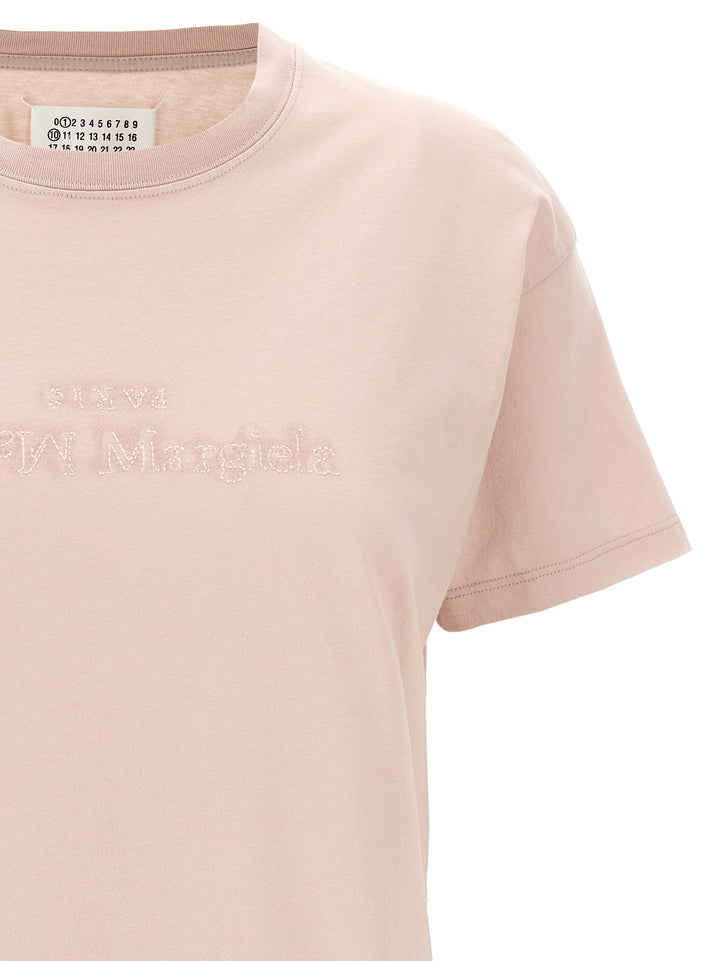 Maison Margiela Logo Embroidery T shirt - Rosa | ec1d376afb2ae39d6c552817c56eb5396f641f81