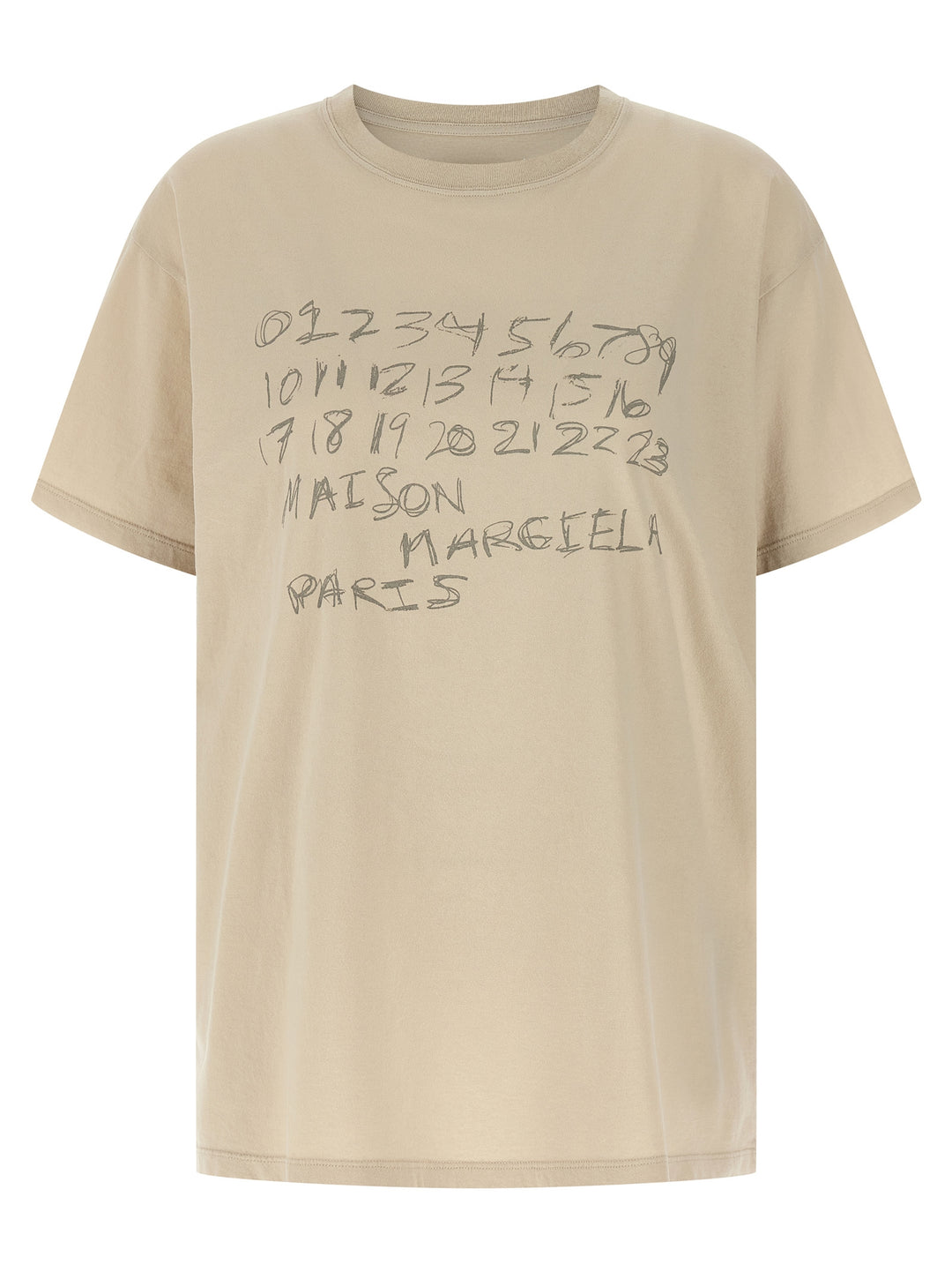 Maison Margiela Printed T shirt - Beige | f15d3c2b17cbe249284e38ab1c25392463bdf630