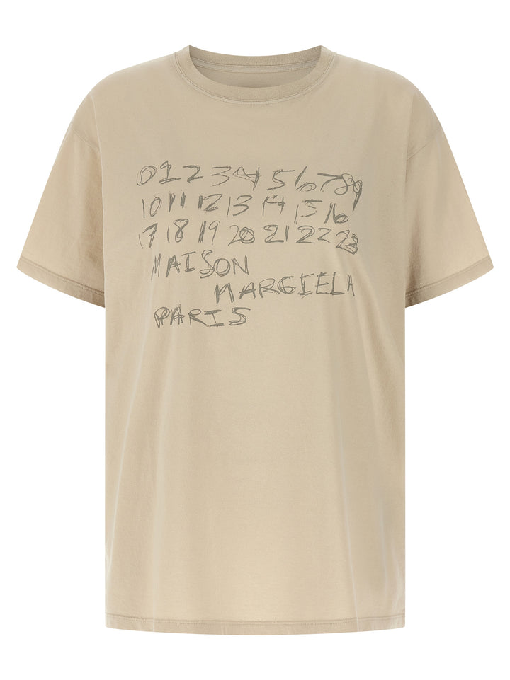 Maison Margiela Printed T shirt - Beige | f15d3c2b17cbe249284e38ab1c25392463bdf630