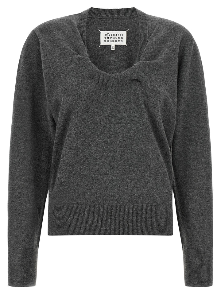 Maison Margiela Twist Wool Sweater Maglioni - Grigio | 0246b6080e3918af098def19b2700fff23ce8b0e