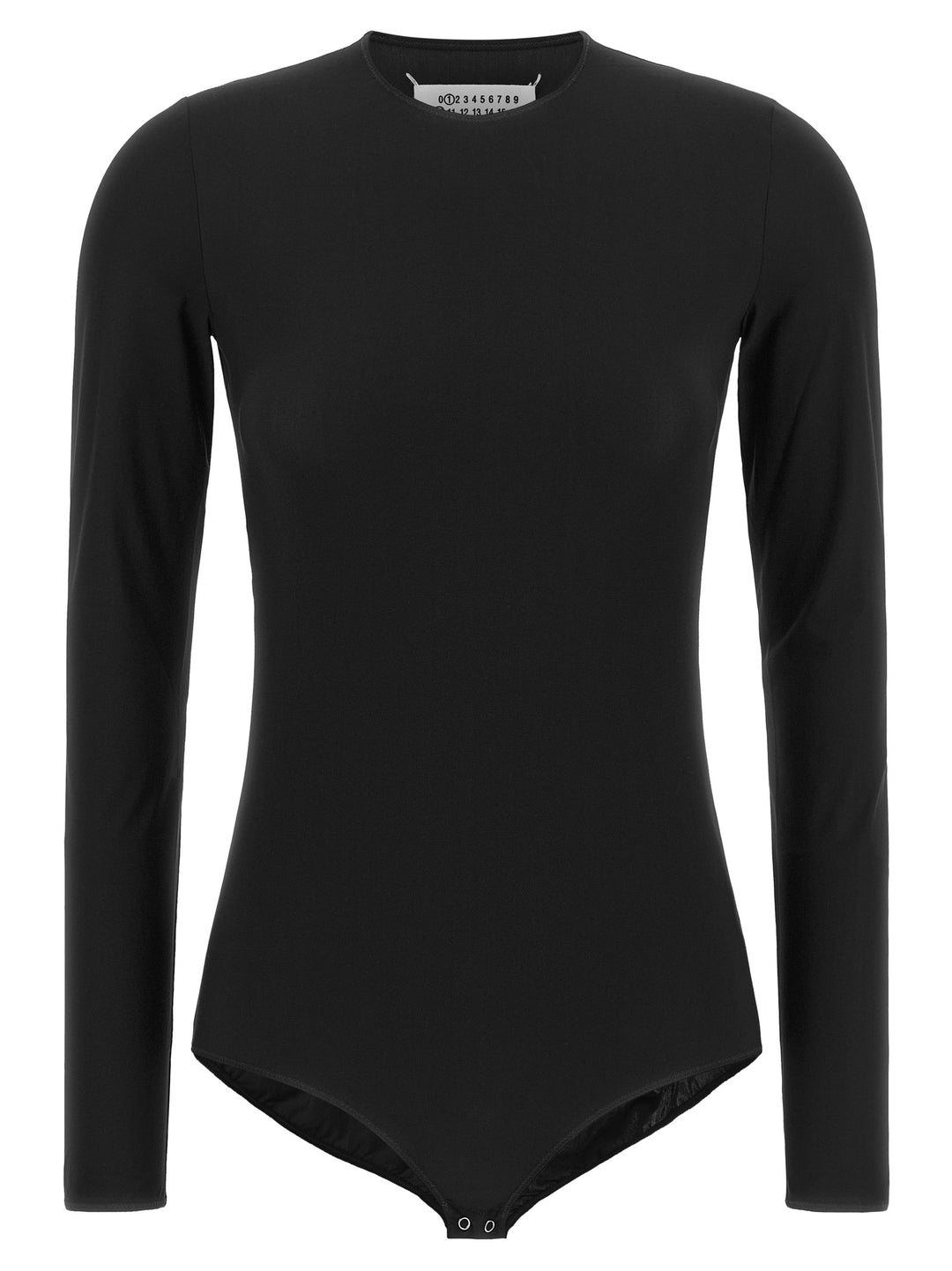 Maison Margiela Long Sleeves Crew Neck Bodysuit Top - Nero | 674fafd1bb085d4515449960393b9b4a54ab0fc5