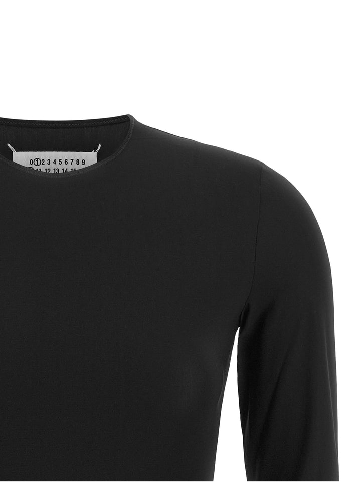 Maison Margiela Long Sleeves Crew Neck Bodysuit Top - Nero | 3f822879eaf3b132e17c3c6d217b8f95a10eca51