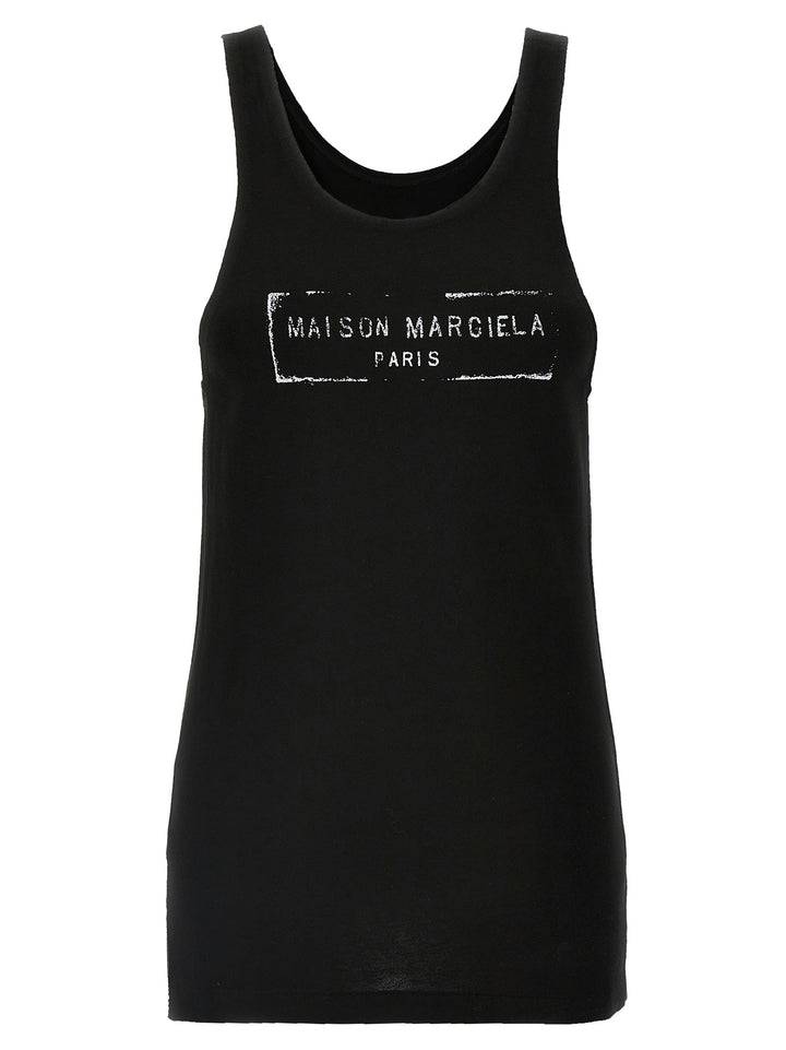 Maison Margiela Logo Tank Top Top - Nero | 8101d09c6e1b65896282750aca52ae15c5a4ed82