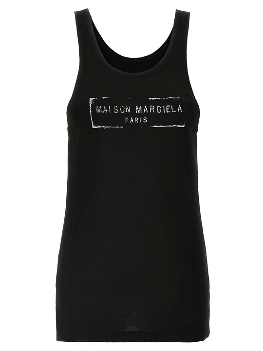 Logo Tank Top Top Nero