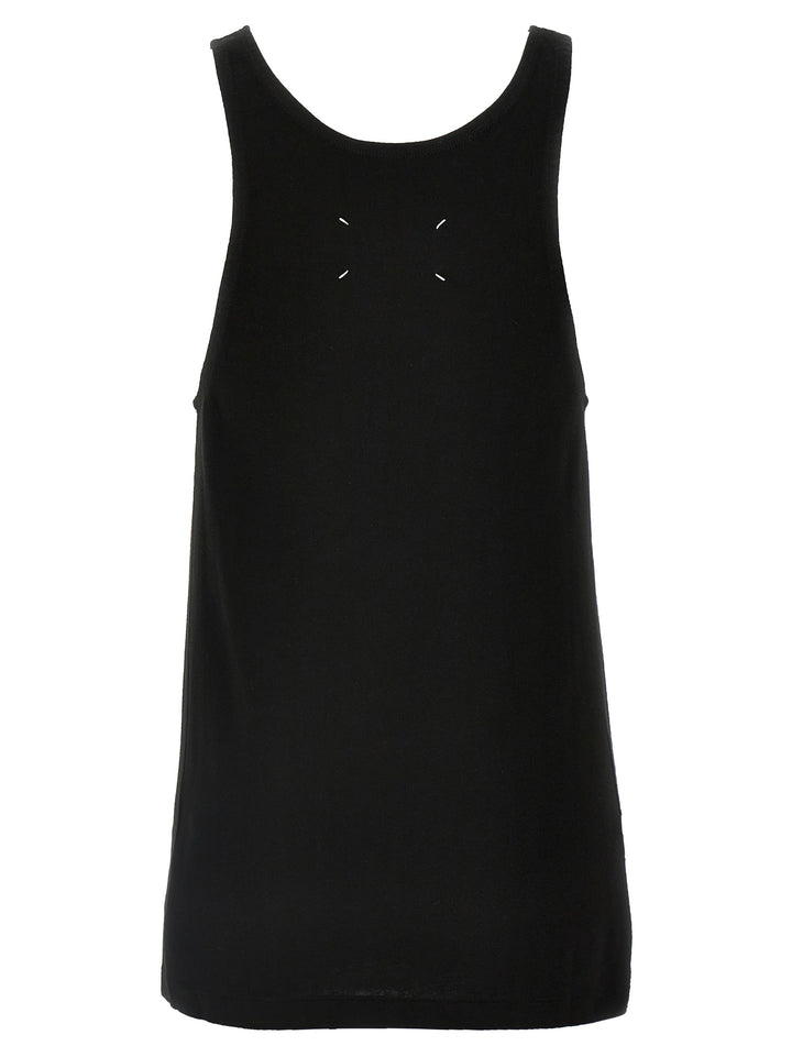 Maison Margiela Logo Tank Top Top - Nero | e3e5046adebec7e8a8138930f84093a4adb616a1