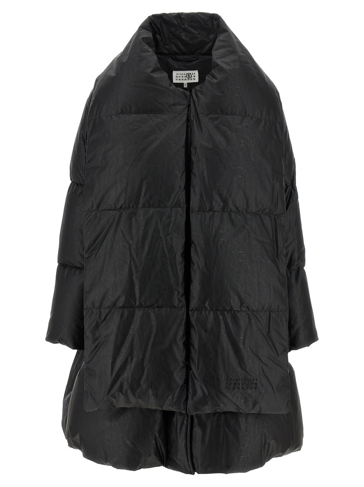 Mm6 Maison Margiela Scarf Down Jacket Puffer Jackets - Nero | 7caf49277b59b0cf45b72693748c09828352de89