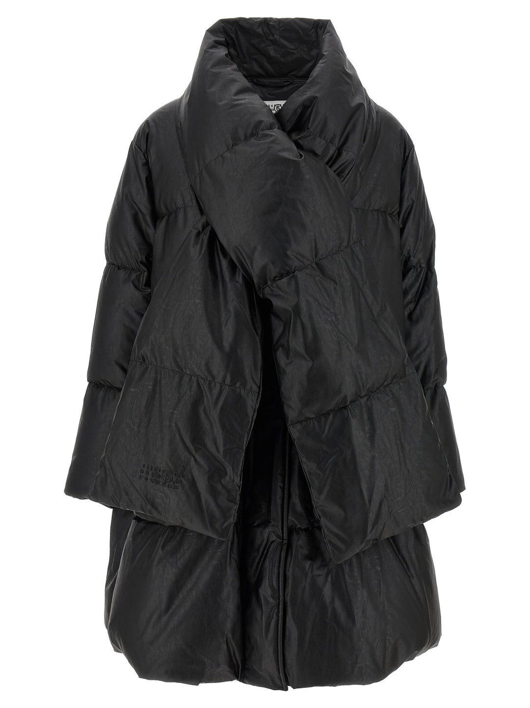 Mm6 Maison Margiela Scarf Down Jacket Puffer Jackets - Nero | 79fd1f2a2ff7df5de947bd301dd41b96fbec8bd6