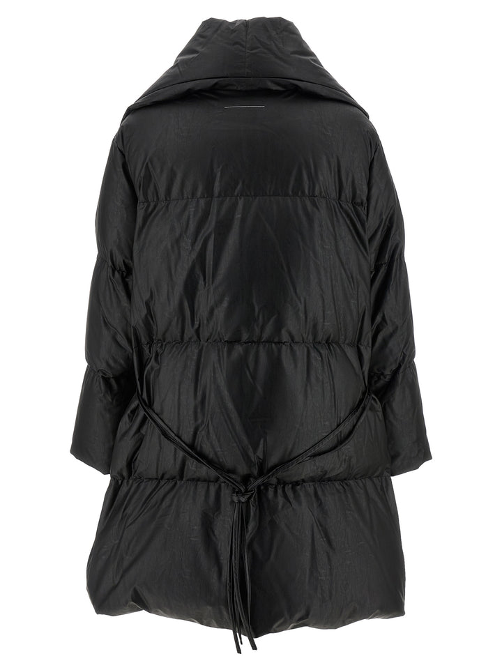 Mm6 Maison Margiela Scarf Down Jacket Puffer Jackets - Nero | ae7d1bcb6ff57a51e9aa1ac01a6eb7aaeeaa78c6