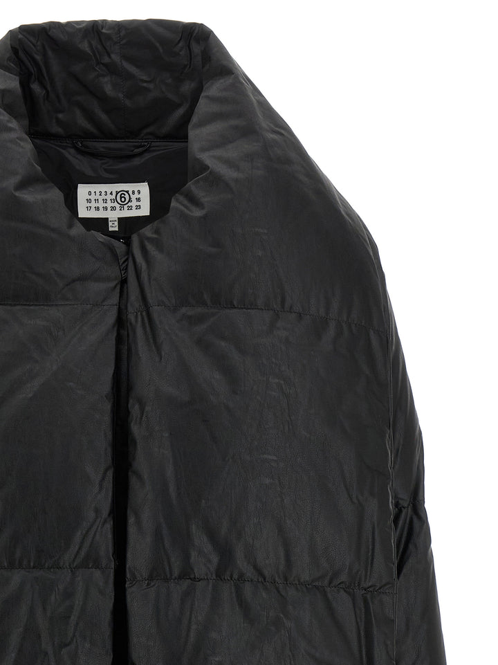 Mm6 Maison Margiela Scarf Down Jacket Puffer Jackets - Nero | 7f3ca3c391f2249b08dd6d484fd1ee78b100584b