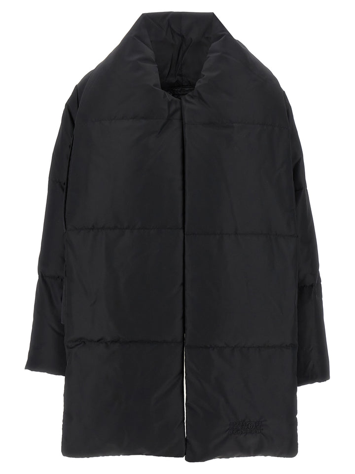 Mm6 Maison Margiela Scarf Down Jacket Puffer Jackets - Nero | d384ae758fbdd9aee25fe23f01b6310f28e49e44