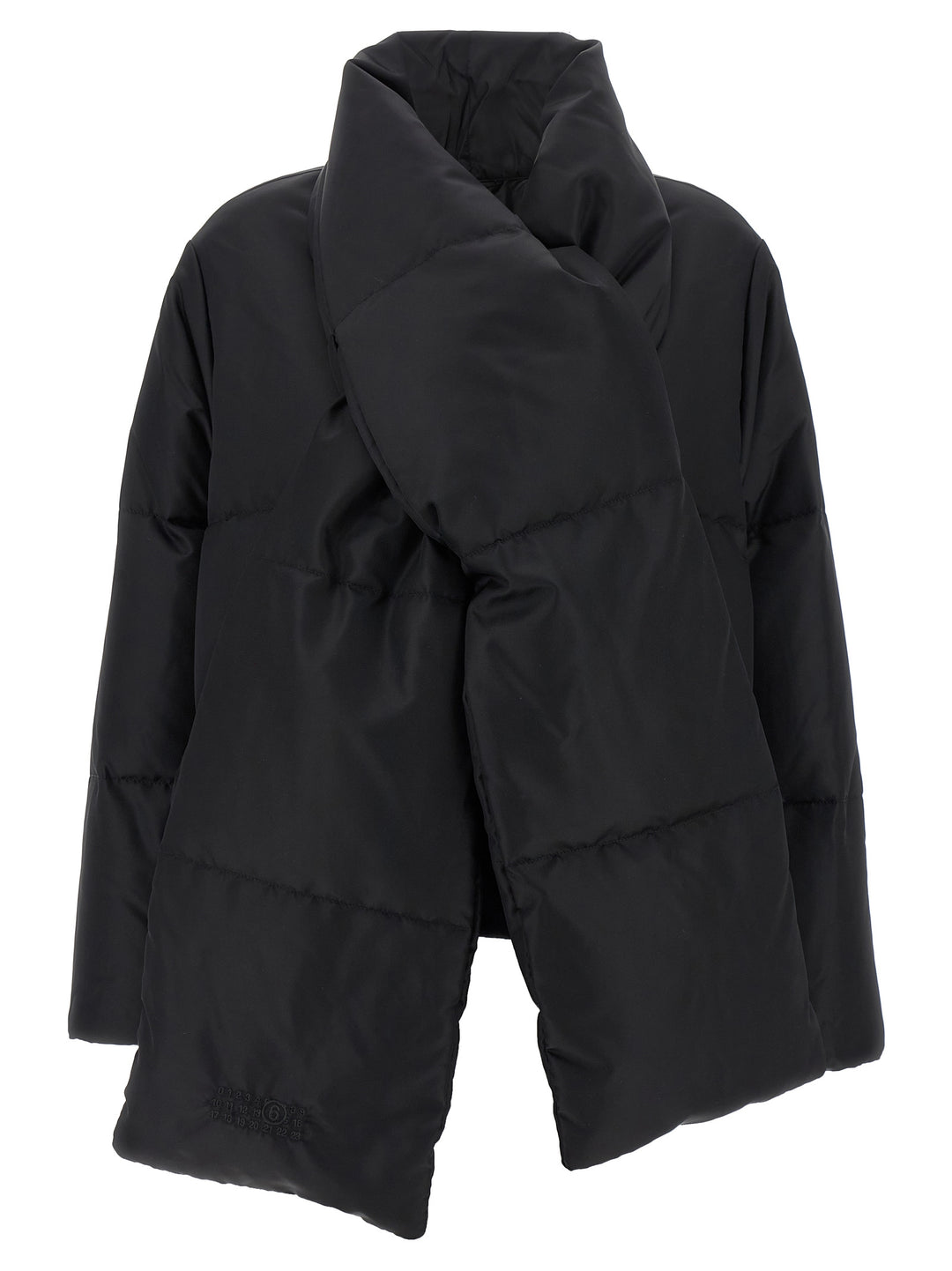 Mm6 Maison Margiela Scarf Down Jacket Puffer Jackets - Nero | 7d9d64478e0aa44e8c18033f9b5311b4d987bbb2