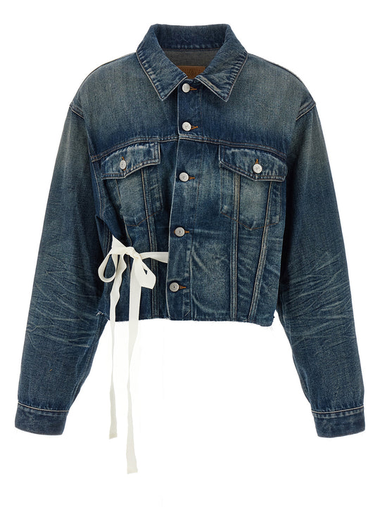 Tape Denim Jacket Puffer Jackets Blu
