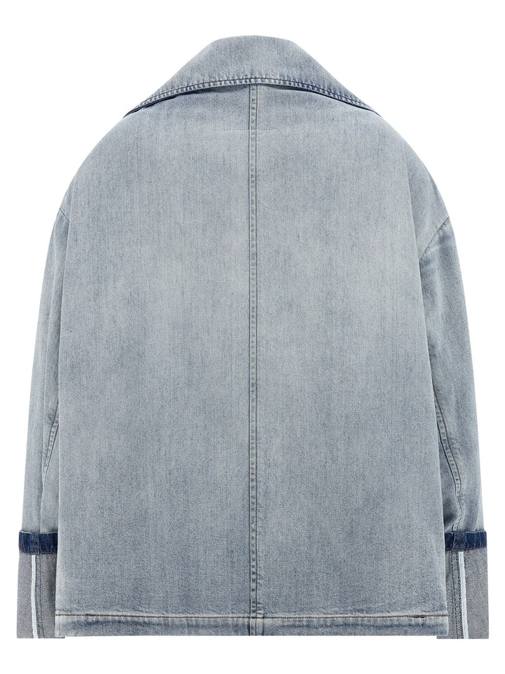 Mm6 Maison Margiela Double-Breasted Jacket Puffer Jackets - Celeste | 413aa313204e3b18161eaa8154933e5f0cdd319a