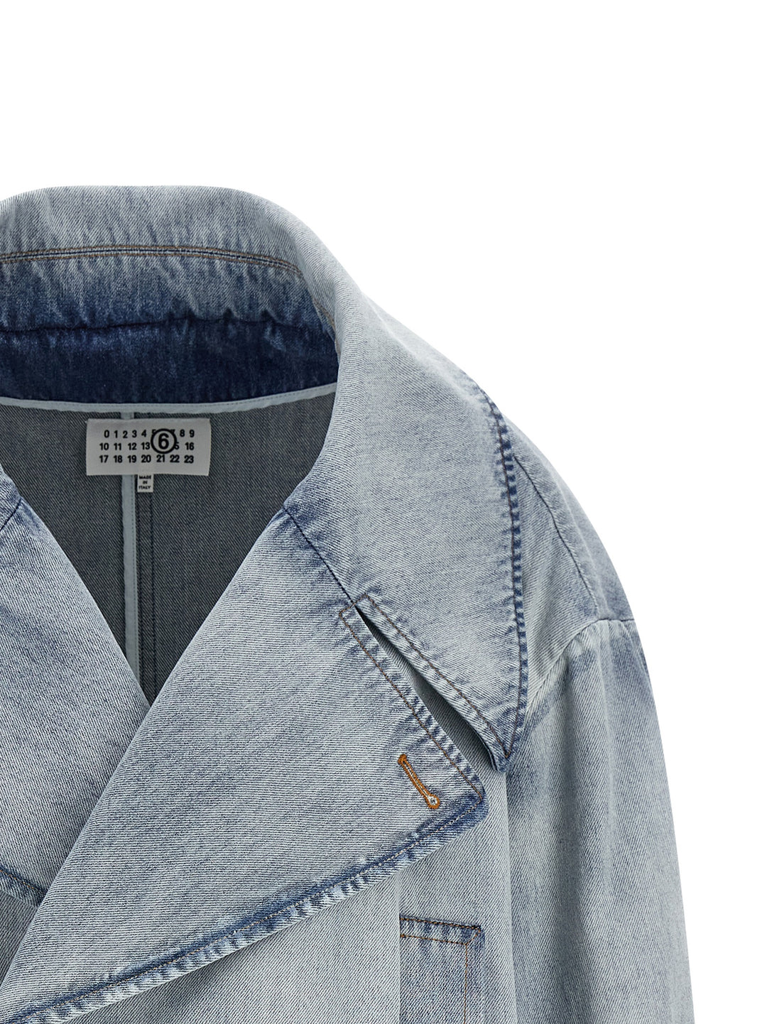 Mm6 Maison Margiela Double-Breasted Jacket Puffer Jackets - Celeste | f1af0f03da5b0f49edab668d6189ecdaa66080fb