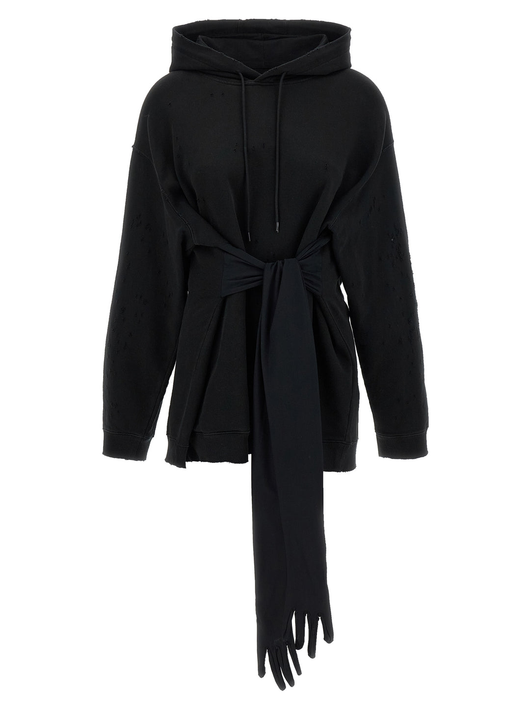 Mm6 Maison Margiela Hoodie Dress With Gloves Abiti - Nero | 55cf7a166c469b05e437c04b095c50968850f1e5