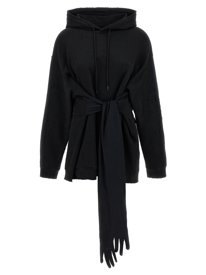 Mm6 Maison Margiela Hoodie Dress With Gloves Abiti - Nero | 55cf7a166c469b05e437c04b095c50968850f1e5