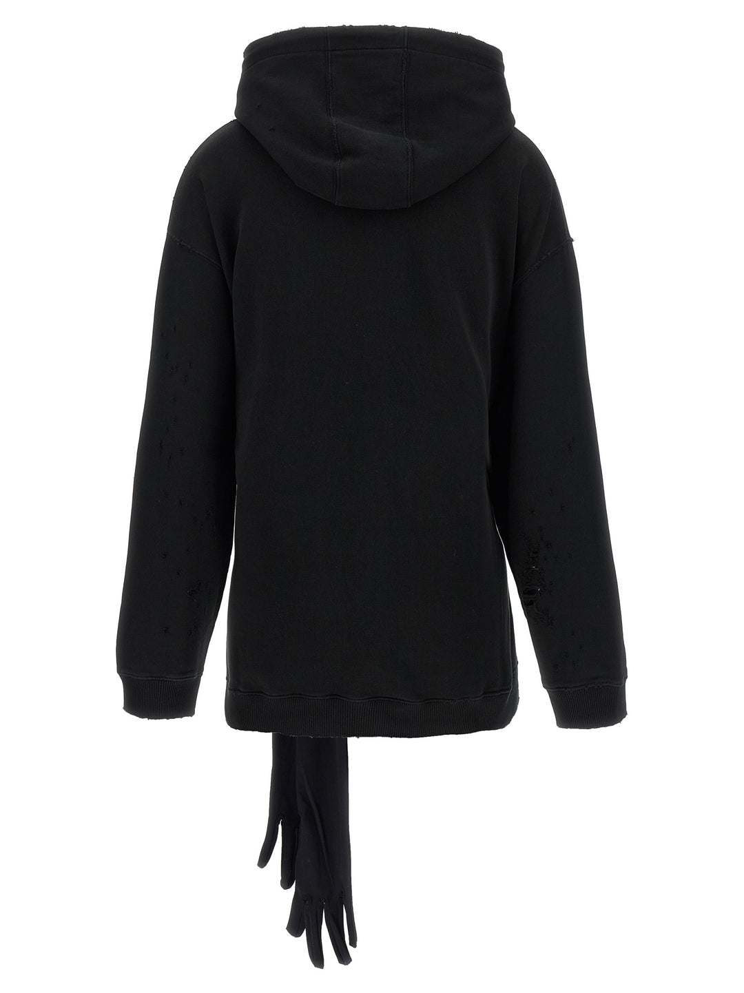 Mm6 Maison Margiela Hoodie Dress With Gloves Abiti - Nero | 5ad670f22c39f57be4b58a32dfd8b09b8fee275c