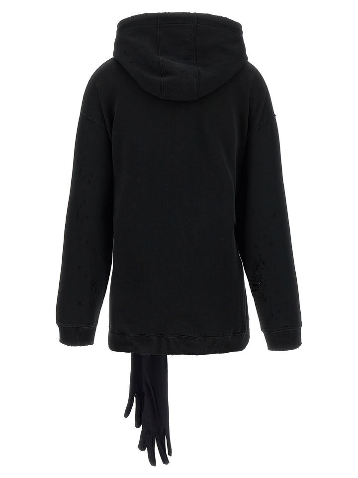 Mm6 Maison Margiela Hoodie Dress With Gloves Abiti - Nero | 5ad670f22c39f57be4b58a32dfd8b09b8fee275c