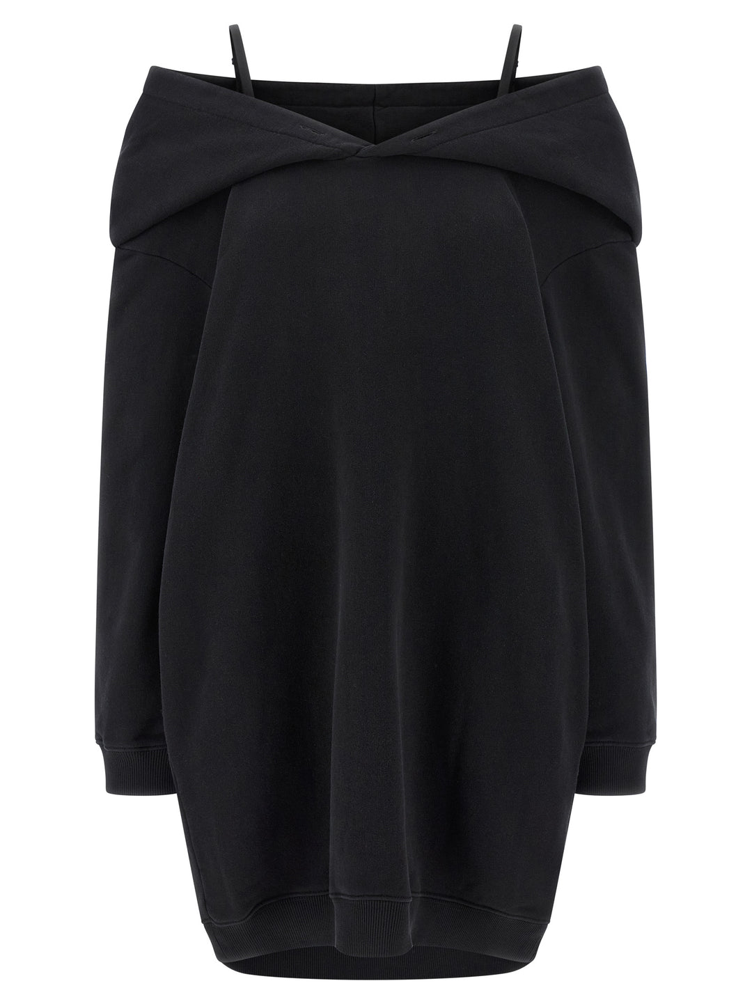 Mm6 Maison Margiela Off-Shoulder Hooded Dress Abiti - Nero | d81705234a4879e7ca0fb3bbca1332cf1469e067