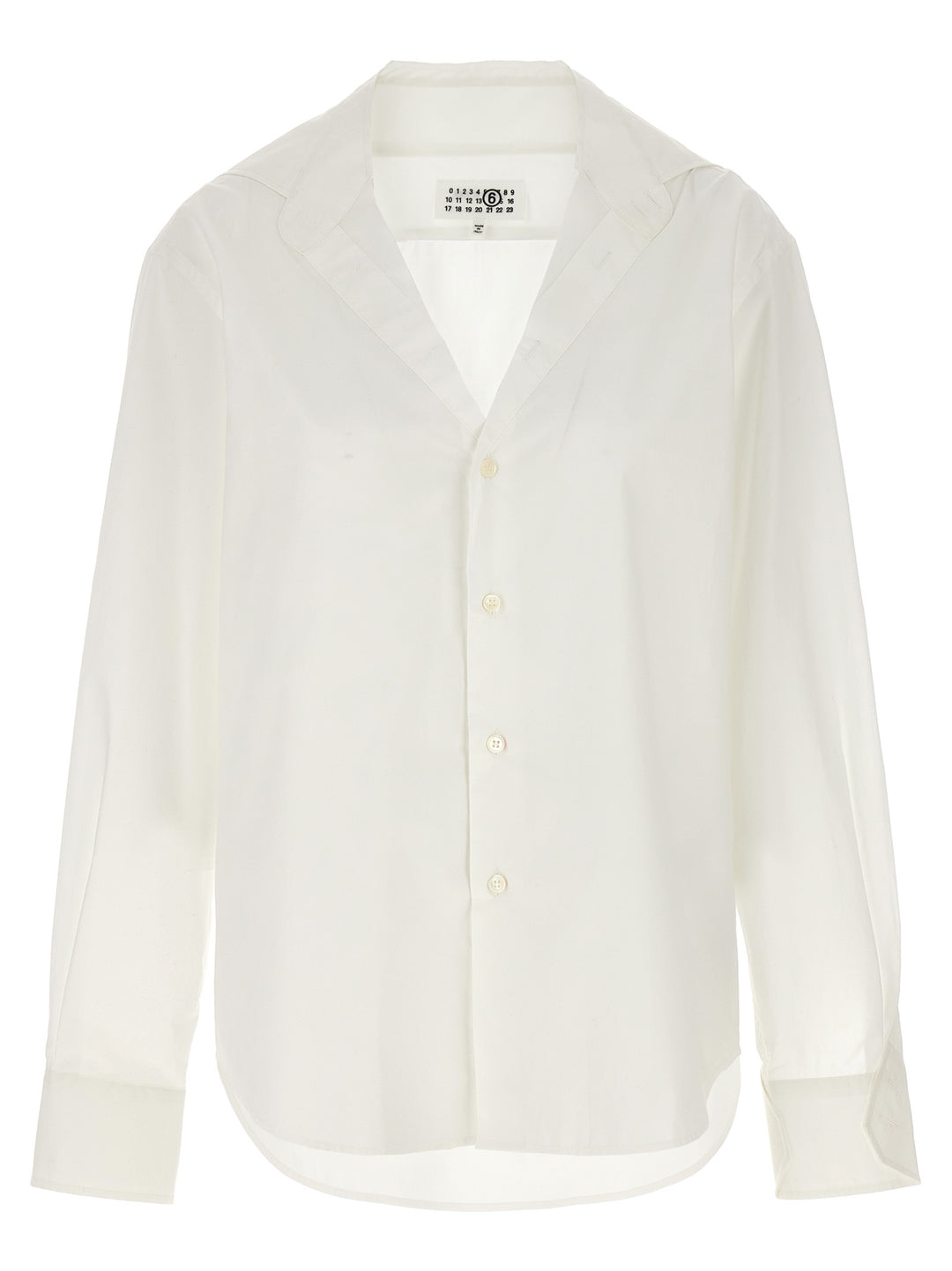 Mm6 Maison Margiela V-Neck Shirt Camicie - Bianco | 13e8b0aa44e04ea256233f5383af697c920d6d1f