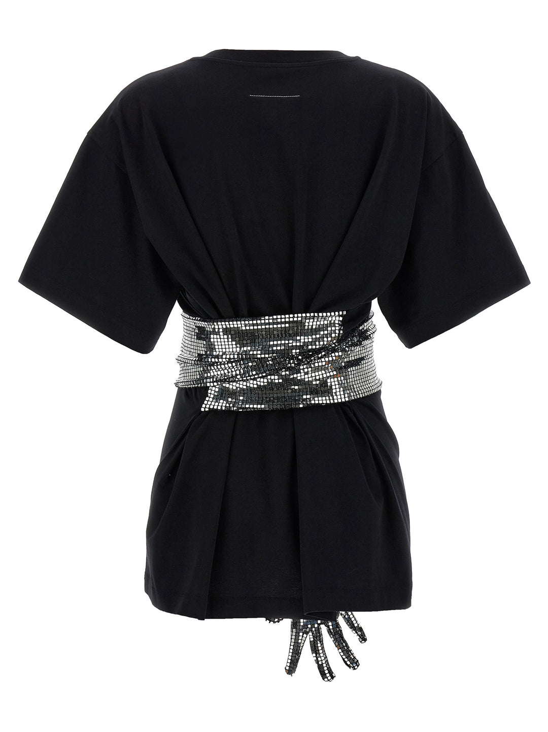 Mm6 Maison Margiela Sequin Gloves T shirt - Nero | 7760efcd33278be5c7d219b0f4cc9923718caa69