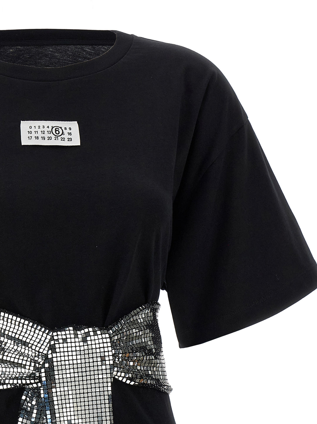 Mm6 Maison Margiela Sequin Gloves T shirt - Nero | 044d2eb2a350526a05c93684d65eede5296647b6