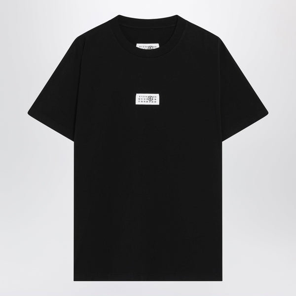 Black Cotton Jersey T-Shirt With Logo Patch
