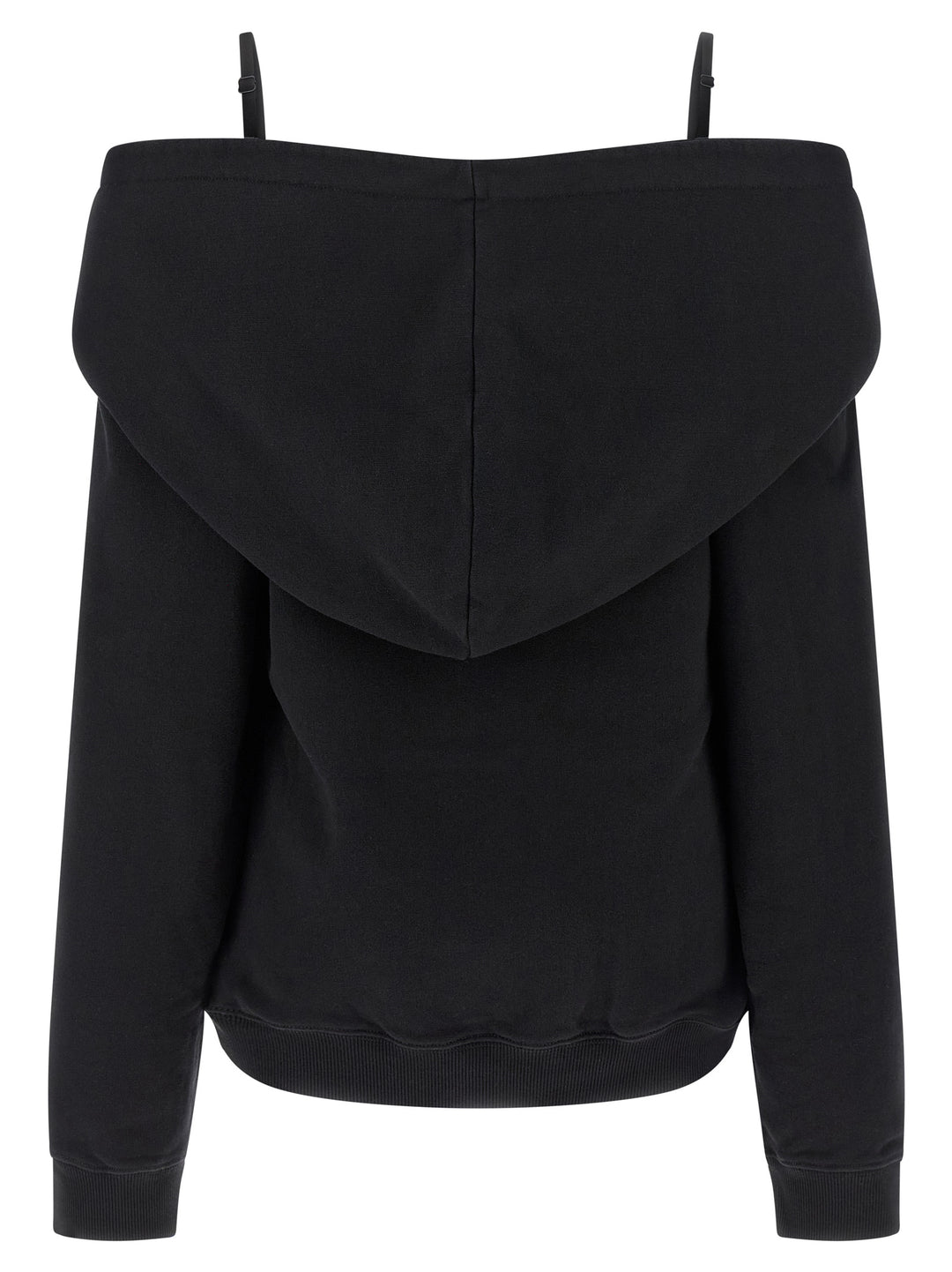 Mm6 Maison Margiela Off-Shoulder Hoodie Felpe - Nero | 82ef7a5a61912f9edca9825699d50555a590fcdd