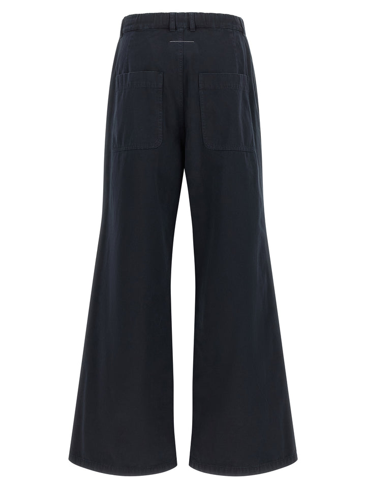 Mm6 Maison Margiela White Stitch Line Pantaloni - Blu | 3a97ccc6abd6cd41da5befe6edd873eb127e4350