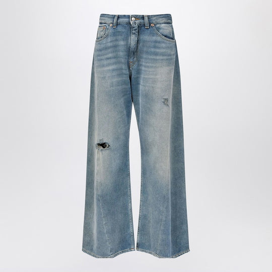 Wide-Leg Jeans With Worn Effect