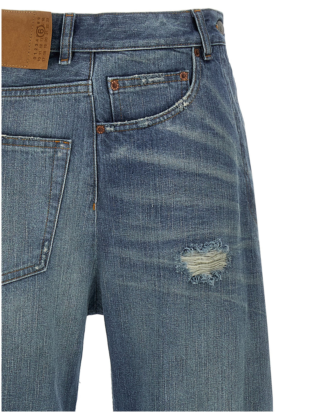 Mm6 Maison Margiela Twist Jeans - Blu | 419f85a817c0a5b8ff022c8ec29506b26635e8ff