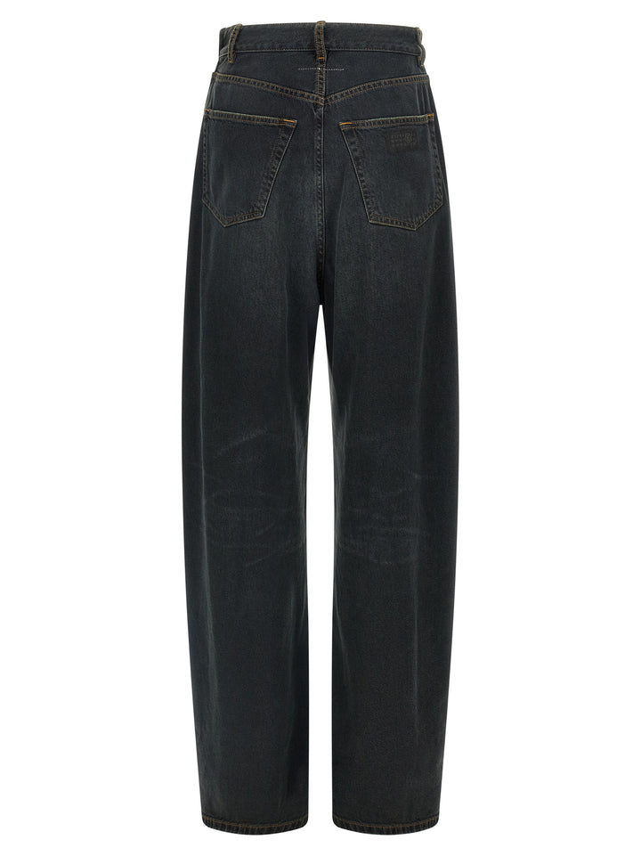 Mm6 Maison Margiela Asymmetrical Structure Jeans - Blu | 5cab0e1aad3f2c55baaee12017c81a4c0b638c72