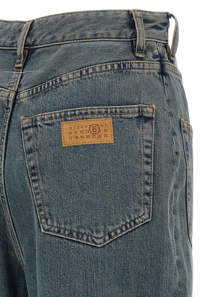 Mm6 Maison Margiela Back-To-Back Jeans - Blu | 30f1f0259e713c32b4108c9ed75cf625eeb01d7f