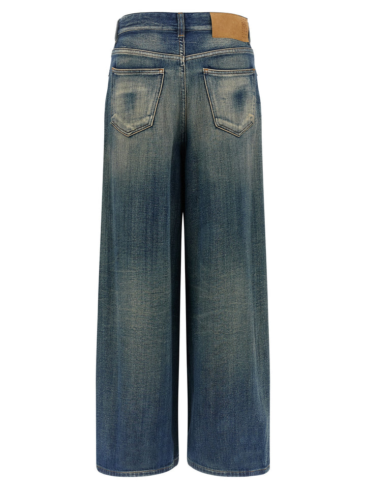 Mm6 Maison Margiela Wide Leg Jeans - Blu | f494e58f58c193207b04e8b84dd2c2748f35e8be