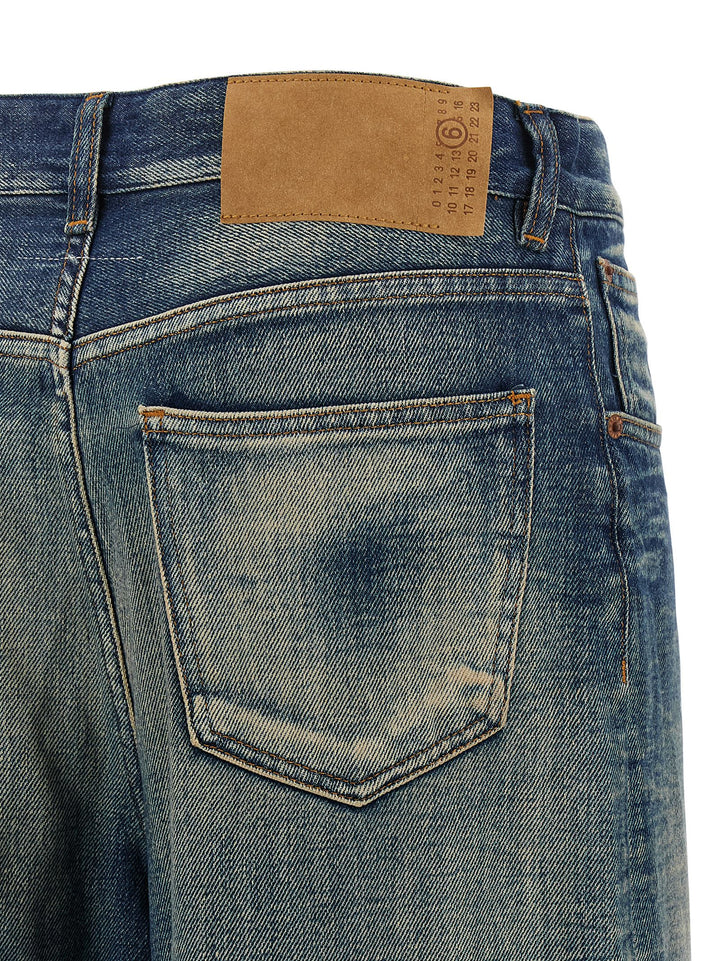 Mm6 Maison Margiela Wide Leg Jeans - Blu | 727b4ab369c5b892200aa5afb893f3c606f74b6d