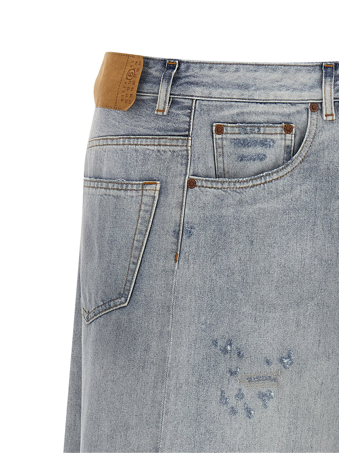 Mm6 Maison Margiela Asymmetrical Construction Skirt Gonne - Celeste | 4577112340cec2fe5e43bbc14aab786c4c09584b