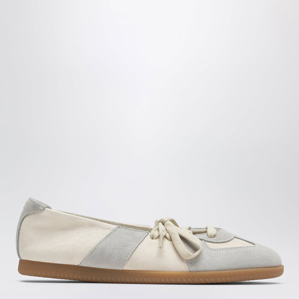 Replica Ballet Lace-Up Flats In Nappa, Bleached Sand