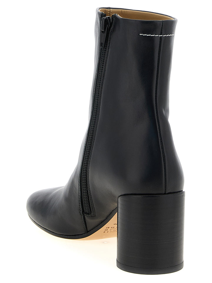 Mm6 Maison Margiela Leather Ankle Boots Stivali e Stivaletti - Nero | fae8b996b1ad4e41396b0e5a631518024bdaf50a