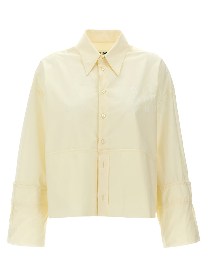 Mm6 Maison Margiela Logo Print Shirt Camicie - Bianco | d5049bc2c73940b9437aa38e37097ff3465c099a