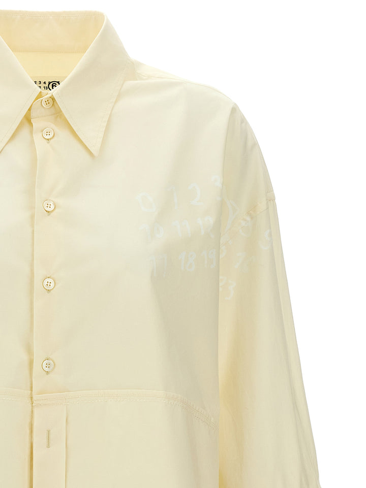 Mm6 Maison Margiela Logo Print Shirt Camicie - Bianco | c54e6a51f72f758987d92c1ce348e998c0db332d