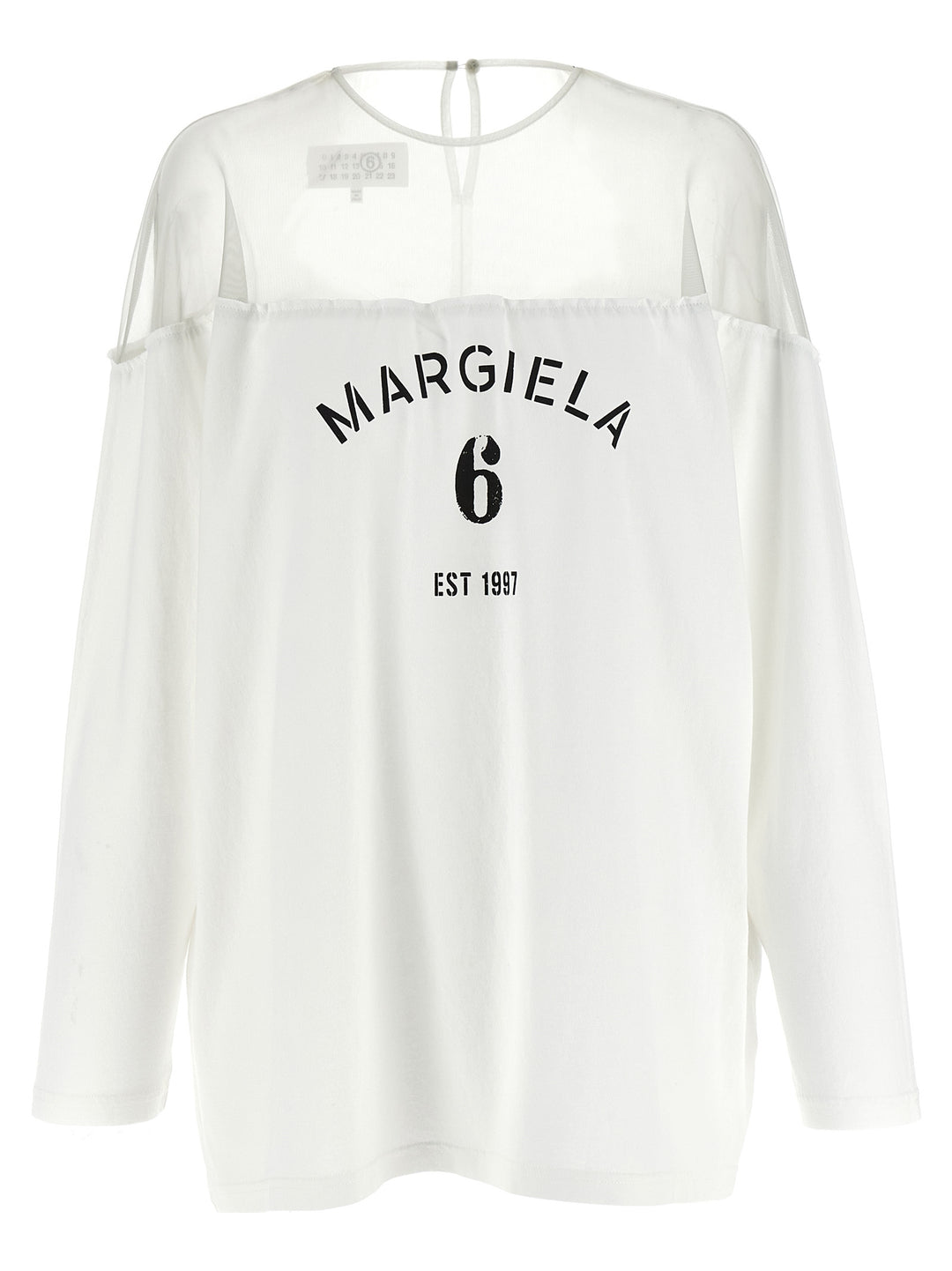 Mm6 Maison Margiela Tulle Insert T shirt - Bianco | c3cf1a011384aa5ee013cd9c8139bad336c5c61a