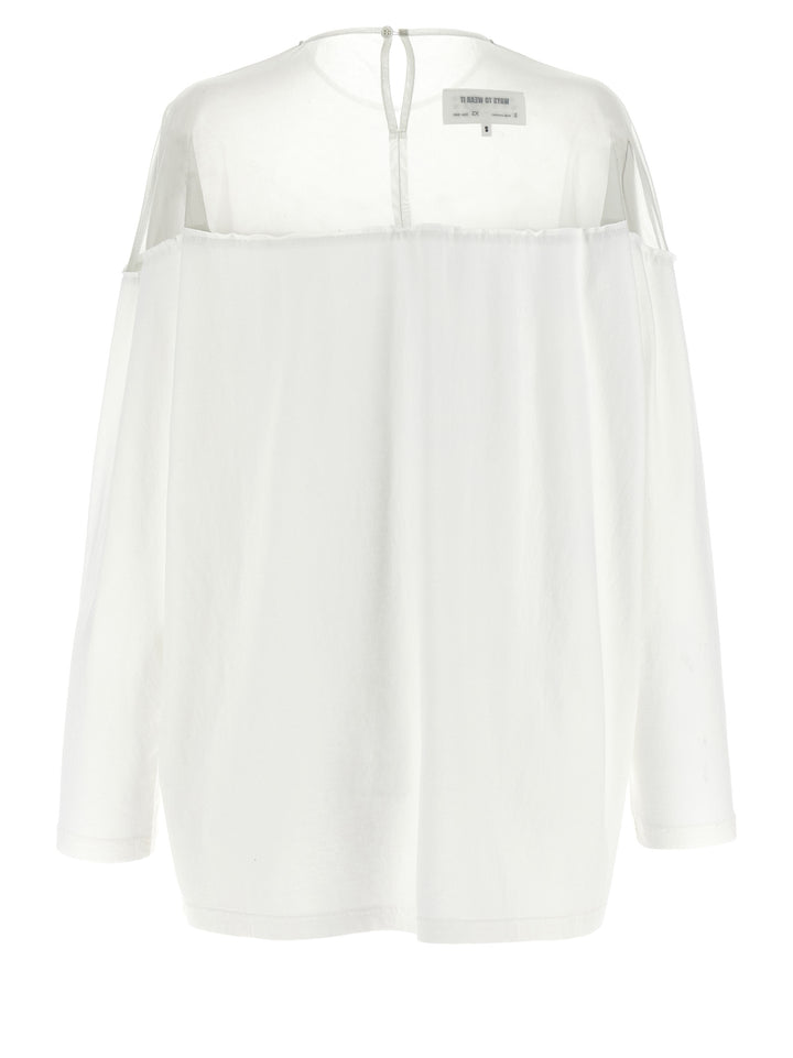 Mm6 Maison Margiela Tulle Insert T shirt - Bianco | 05426704380f6ba89844c8c8a02acf3604c1f309