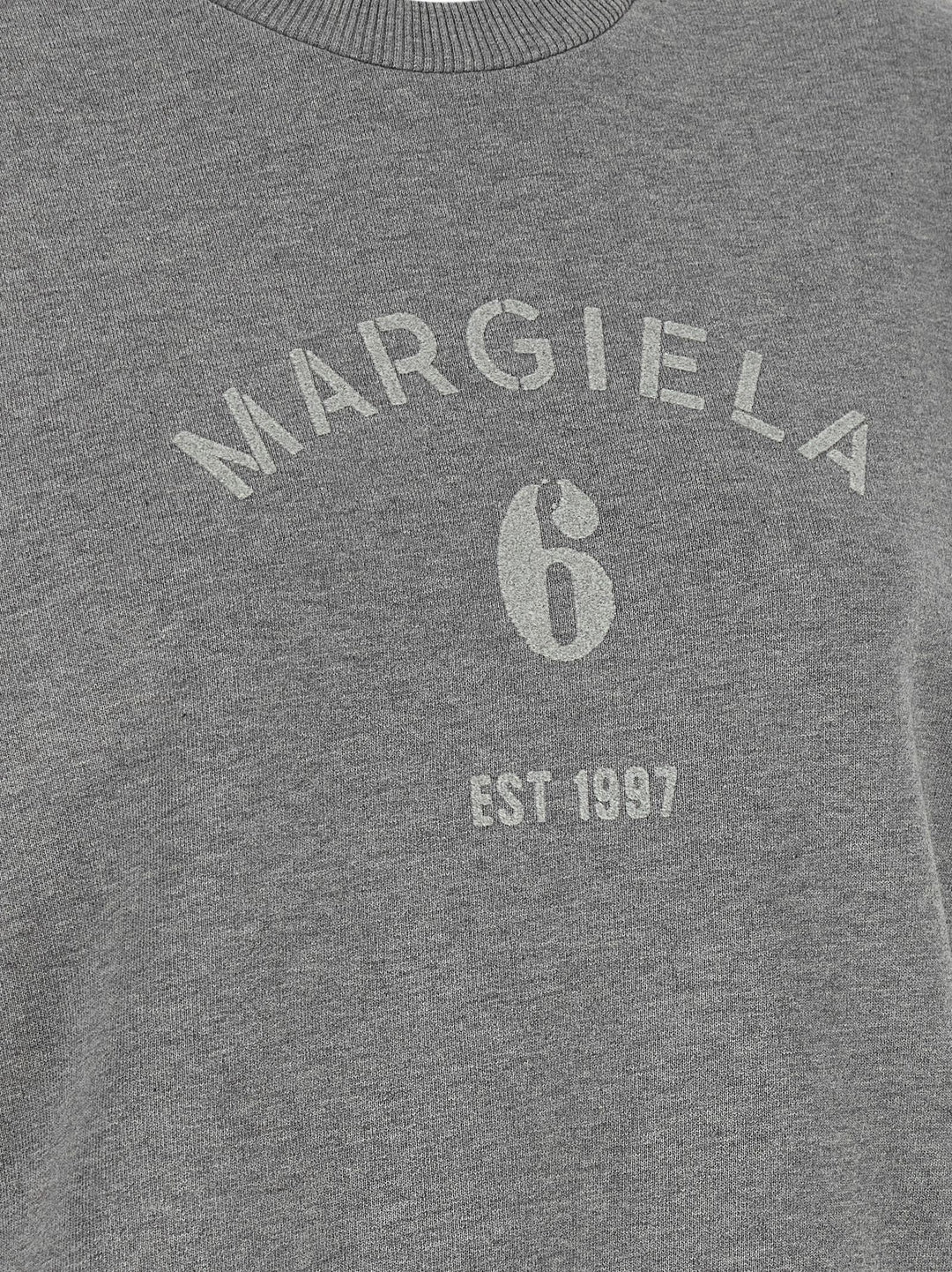 Mm6 Maison Margiela Logo Print Felpe - Grigio | d268dc869fb43a036c72eb292ee968bf74dbec97