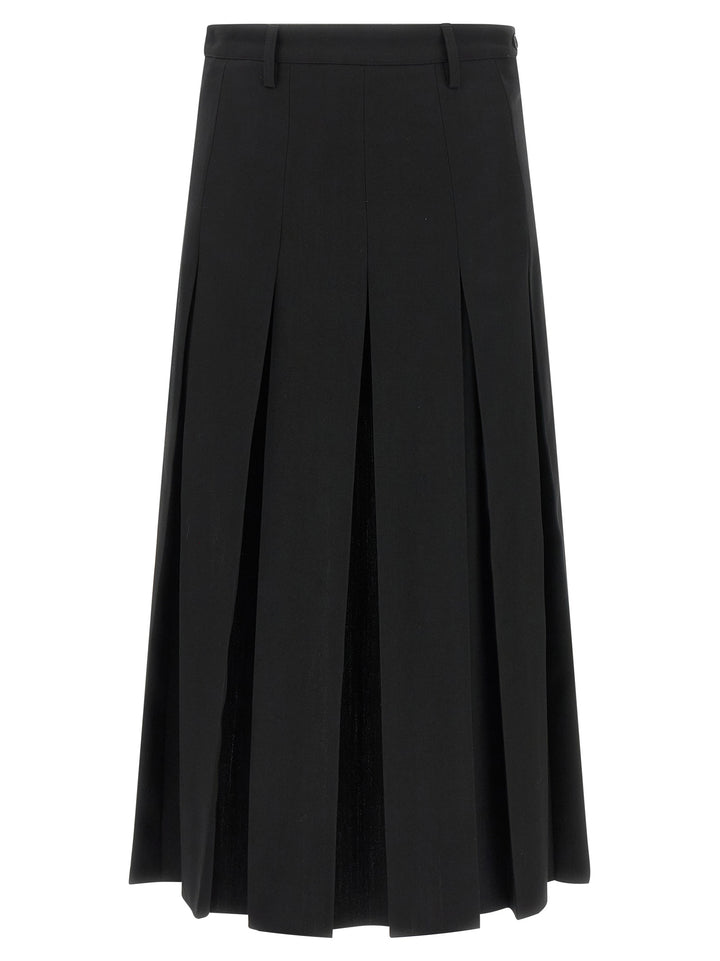 Mm6 Maison Margiela Overlapping Pleated Skirt Gonne - Nero | f3e701987501dad4eb333291e710244c080fff6a