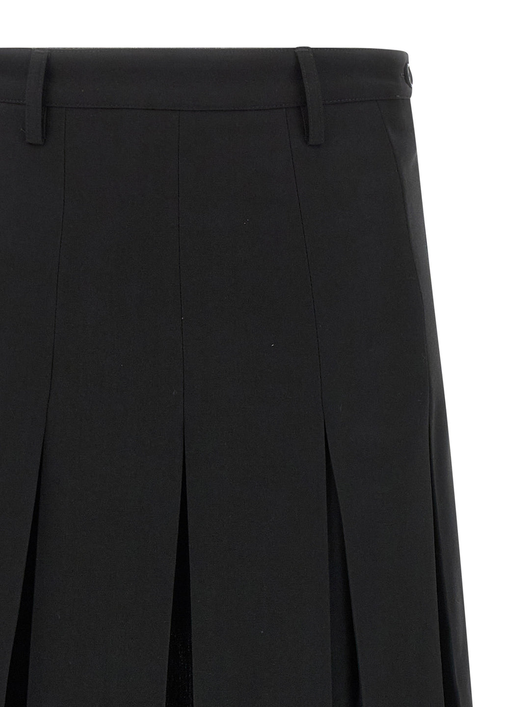 Mm6 Maison Margiela Overlapping Pleated Skirt Gonne - Nero | 7d4235d9487e6b1685a6083dd96b842356bd393b
